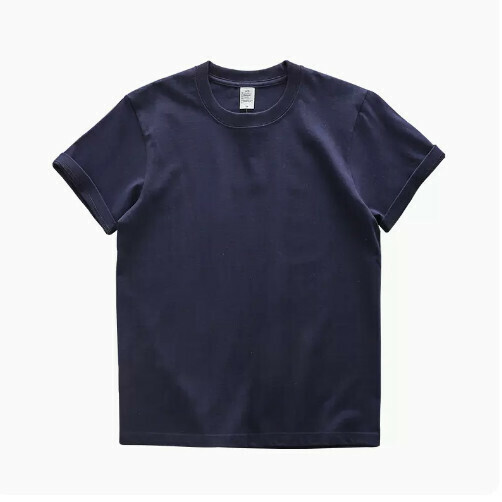 Loose Crew Neck Short Sleeve T-Shirt (XS-XXL Navy Blue) (Contact customer service to confirm shipping size after placing an order)