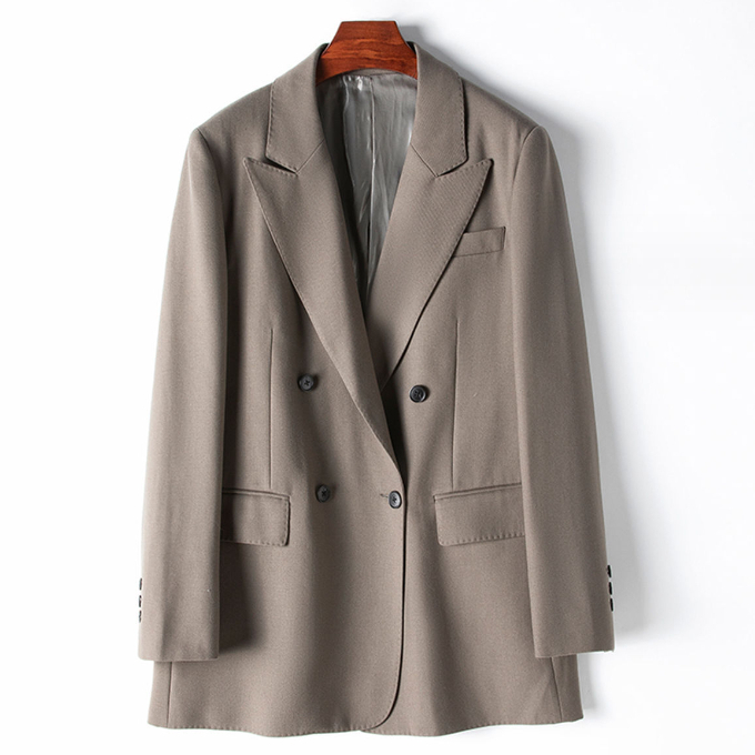 Hot sale 80% wool casual suit (L size) (grey green)