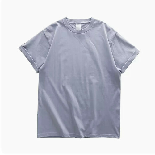 Loose Crew Neck Short Sleeve T-Shirt (XS-XXL Lilac) (Contact customer service to confirm shipping size after placing an order)
