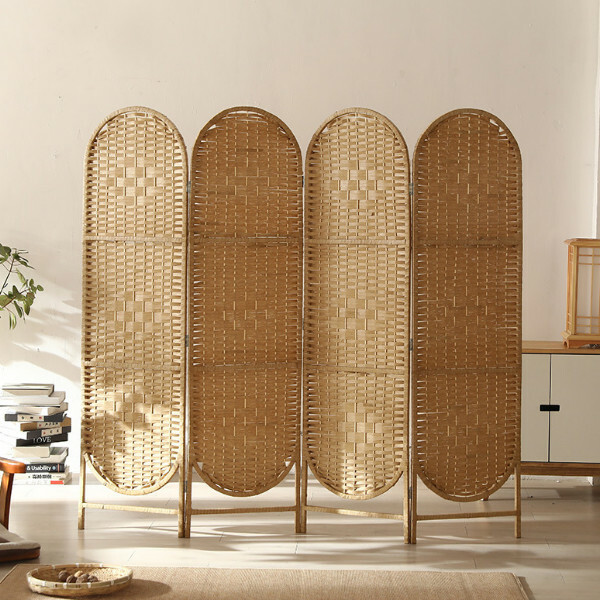 Popular wood furniture (4 pieces in total) Office screen, entrance partition, living room screen [wood yellow], 4 pieces in total, 170x40cmx4 pieces