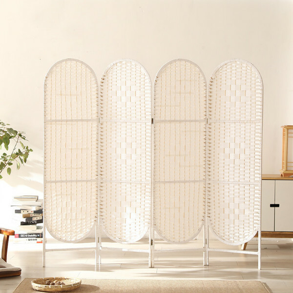 Popular wood furniture (4 pieces in total) Office screen, entrance partition, living room screen [white] 4 pieces in total, 170x40cmx4 pieces