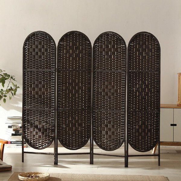 Popular wood furniture (4 pieces in total) Office screen, entrance partition, living room screen [black] 4 pieces in total, 170x40cmx4 pieces
