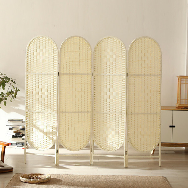 Popular wood furniture (4 pieces in total) Office screen, entrance partition, living room screen [milky white], 4 pieces in total, 170x40cmx4 pieces