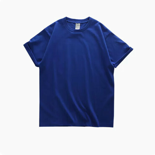 Loose Crew Neck Short Sleeve T-Shirt (XS-XXL Klein Blue) (Contact customer service to confirm shipping size after placing an order)