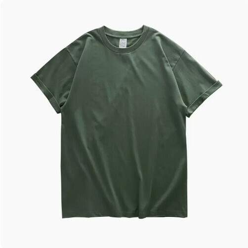 Loose Crew Neck Short Sleeve T-Shirt (XS-XXL Matcha Green) (Contact customer service to confirm shipping size after placing an order)