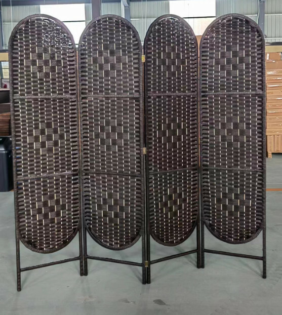Popular wood furniture (4 pieces in total) Office screen, entrance partition, living room screen [dark brown], 4 pieces in total, 170x40cmx4 pieces