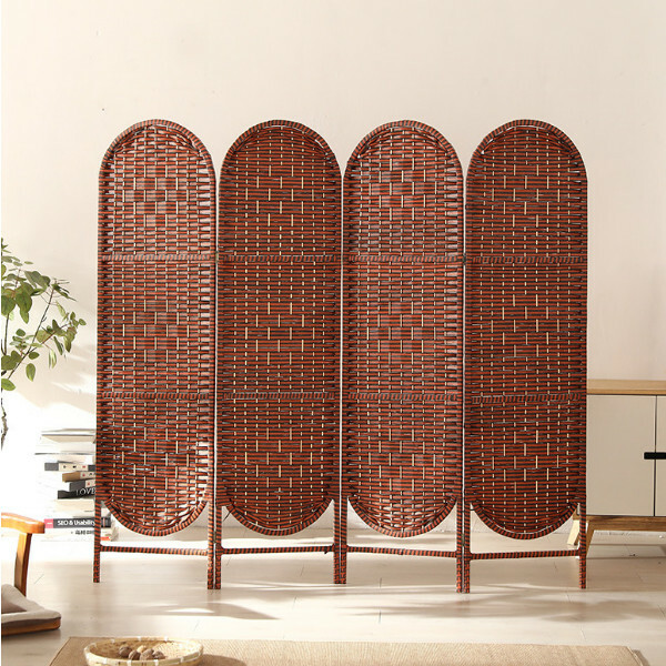 Popular wood furniture (4 pieces in total) Office screen, entrance partition, living room screen [brown], 4 pieces in total, 180x50cmx4 pieces