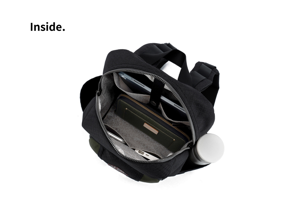 satana EXPLORE 探索生活後背包-奶茶色拼接 SOSE0080-421 內部隔層照