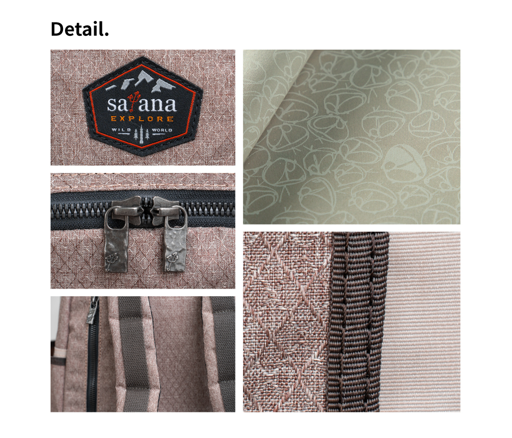 satana EXPLORE 探索生活後背包-奶茶色拼接 SOSE0080-421 細節特寫照