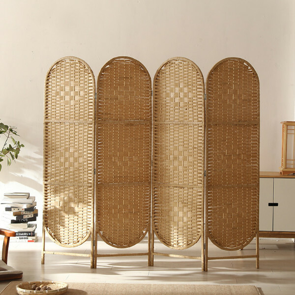 Popular wood furniture (4 pieces in total) Office screen, entrance partition, living room screen [wood yellow], 4 pieces in total, 180x50cmx4 pieces