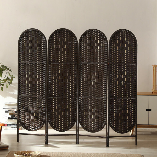 Popular wood furniture (4 pieces in total) Office screen, entrance hall partition, living room screen [black] 4 pieces in total, 180x50cmx4 pieces