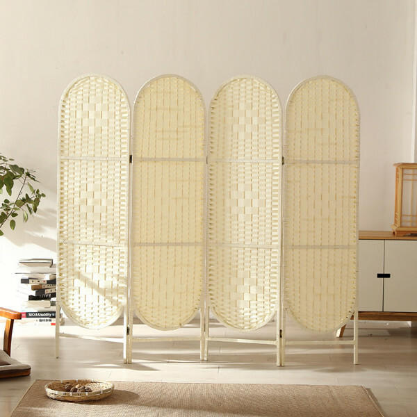 Popular wood furniture (4 pieces in total) Office screen, entrance partition, living room screen [milky white], 4 pieces in total, 180x50cmx4 pieces