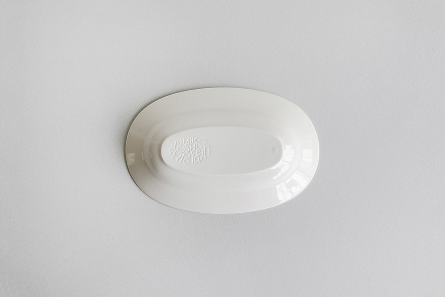 yumiko iihoshi porcelain - Oval plate橢圓盤/ S / 露珠白(亮面)