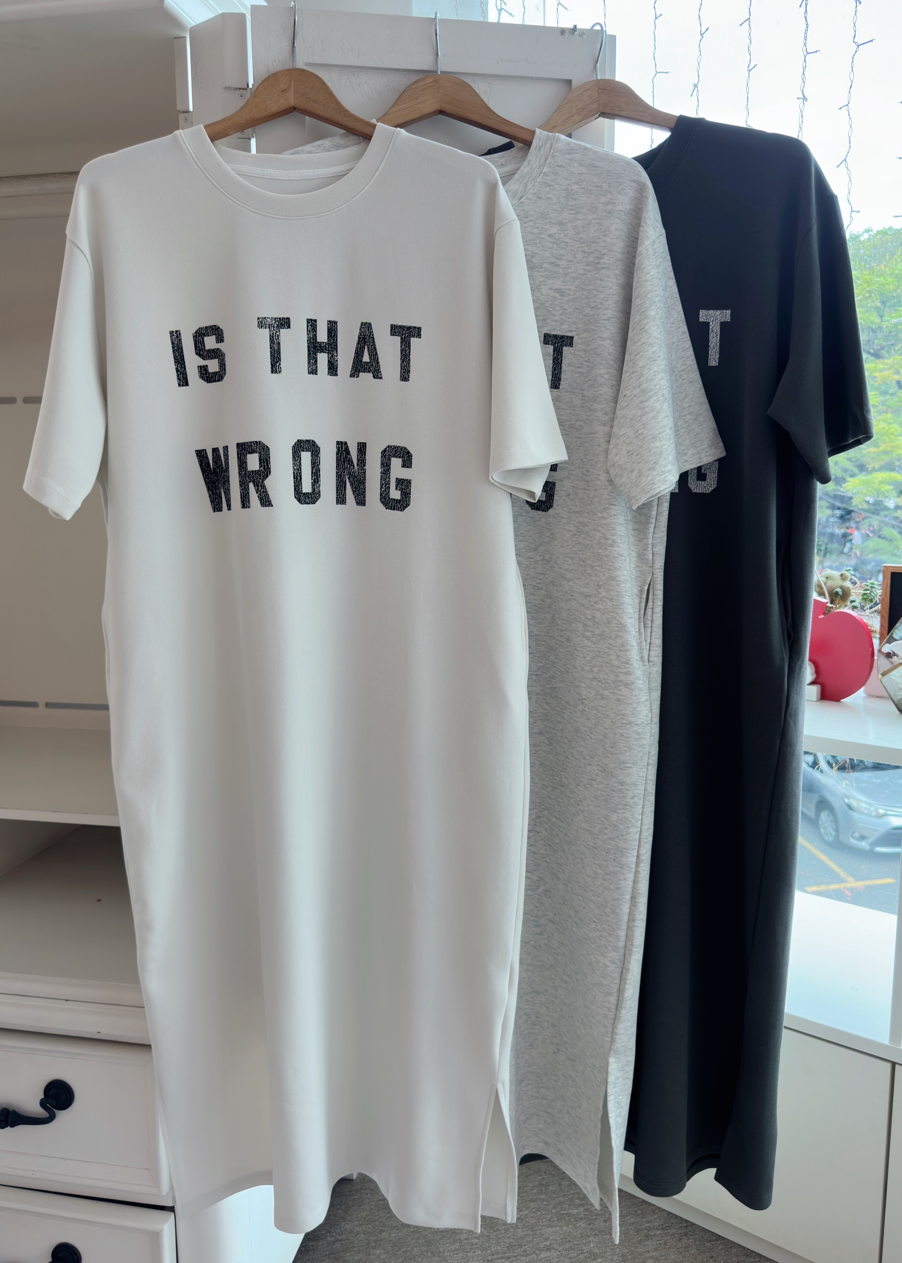 S/SLEEVE WORDING TEE DRESS