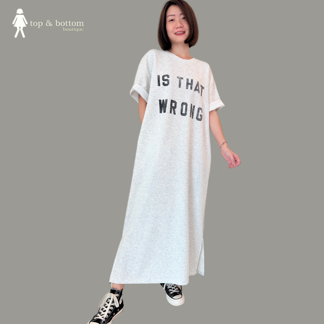 S/SLEEVE WORDING TEE DRESS