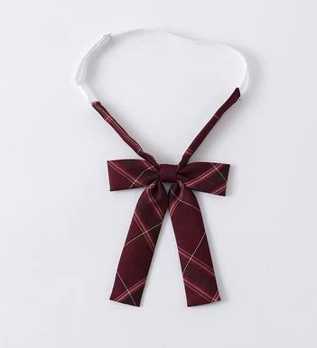 Japanese check clothes accessories ribbon collar flower (Sai Hua) (one size)