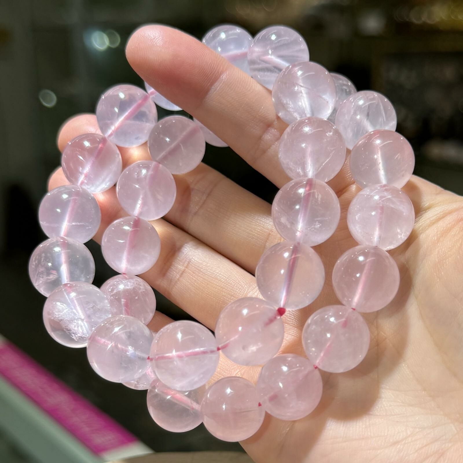 大m💫粉水晶手串
