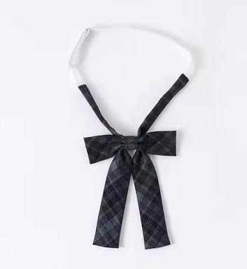 Japanese check clothes accessories ribbon collar flower (sea moss) (one size)