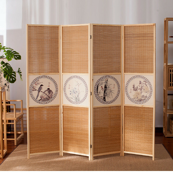 Popular wood furniture (4 pieces in total) Office screen, entrance hall partition, living room screen [Pattern 3] 4 pieces in total, 180x50cmx4 pieces