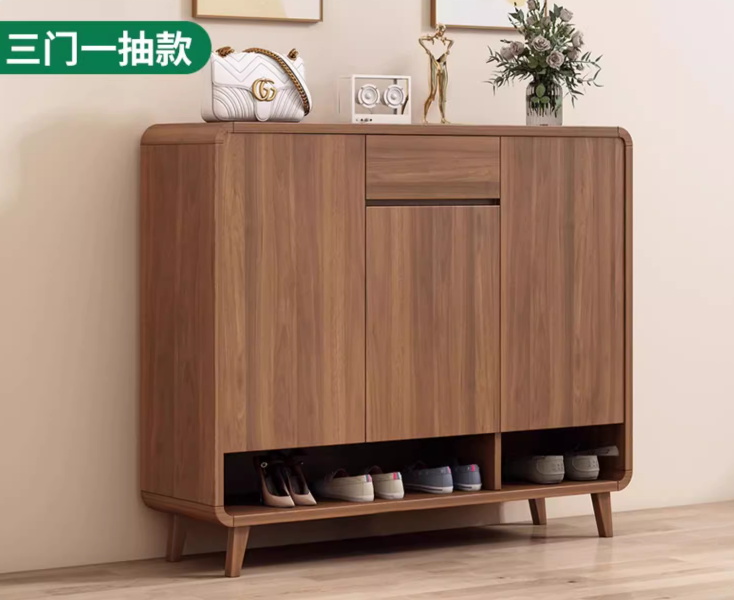 伊洋 純實木鞋櫃 (三門一抽款)