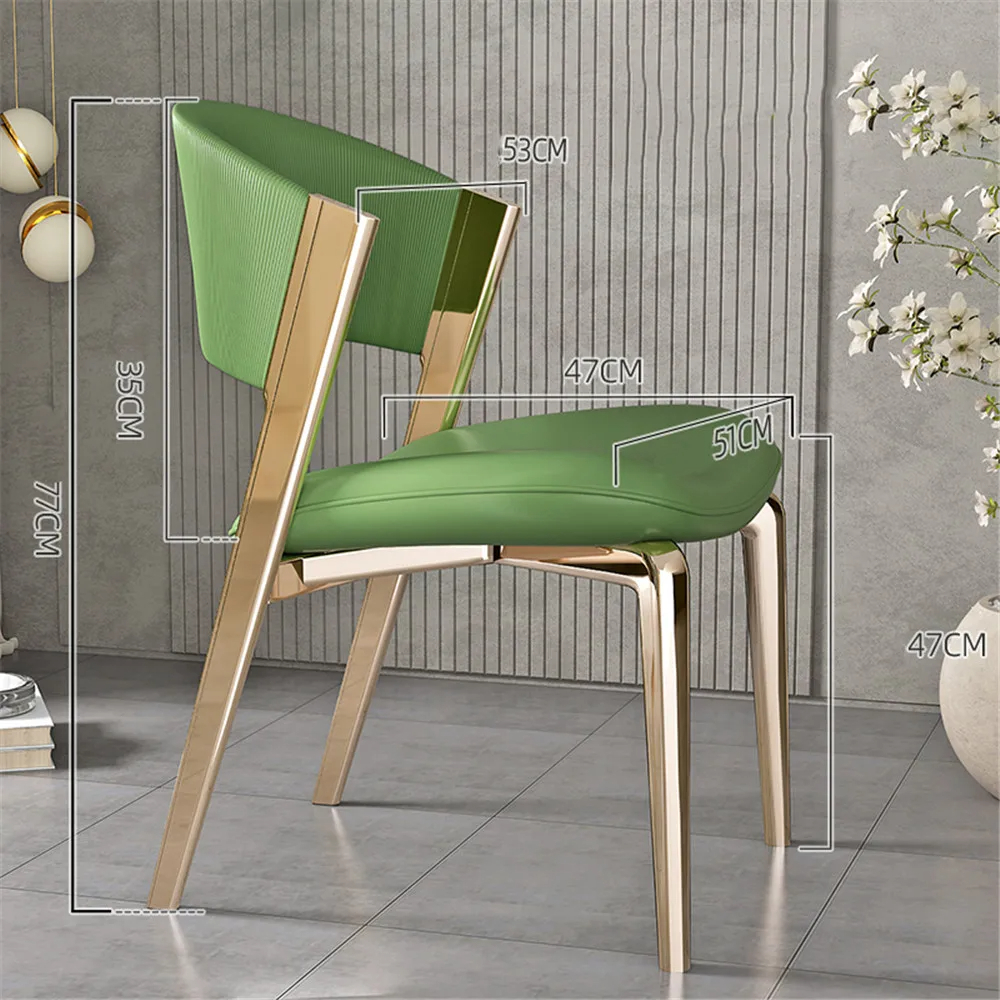 Hot selling light luxury high-end dining chair Nordic style chair (green)