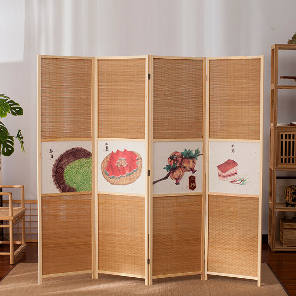 Popular wood furniture (4 pieces in total) Office screen, entrance hall partition, living room screen [Pattern 6] 4 pieces in total, 180x50cmx4 pieces