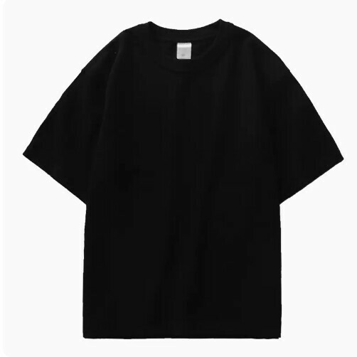Loose Crew Neck Short Sleeve T-Shirt (S-XXL Black) (Contact customer service to confirm shipping size after placing an order)
