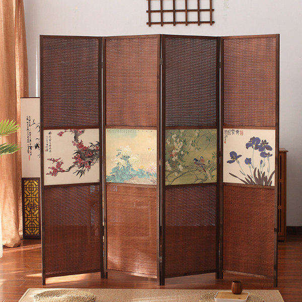 Popular wood furniture (4 pieces in total) Office screen, entrance hall partition, living room screen [Pattern 12] 4 pieces in total, 180x50cmx4 pieces