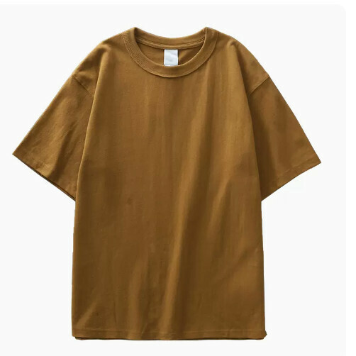 Loose Crew Neck Short Sleeve T-Shirt (S-XXXL Turmeric) (Contact customer service to confirm shipping size after placing an order)