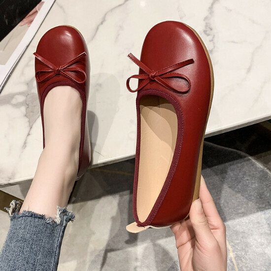 熱賣圓頭淺口單鞋【紅色】【35-40碼】（下單後請聯絡客服確認發貨尺碼）