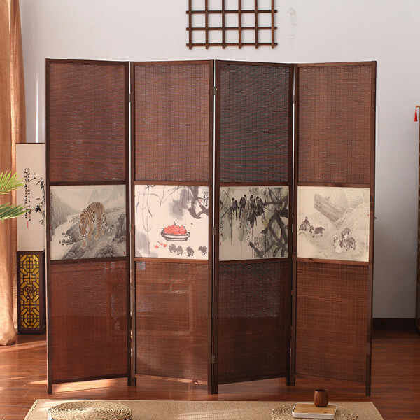 Popular wood furniture (4 pieces in total) Office screen, entrance hall partition, living room screen [Pattern 13] 4 pieces in total, 180x50cmx4 pieces