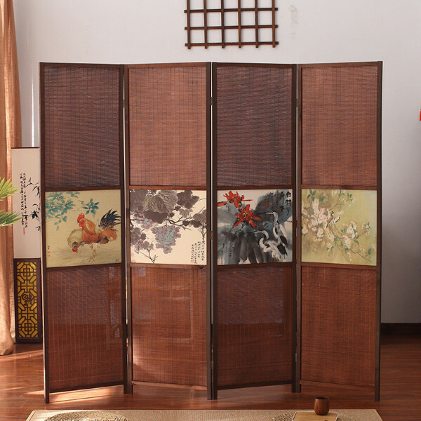 Popular wood furniture (4 pieces in total) Office screen, entrance hall partition, living room screen [Pattern 14] 4 pieces in total, 180x50cmx4 pieces
