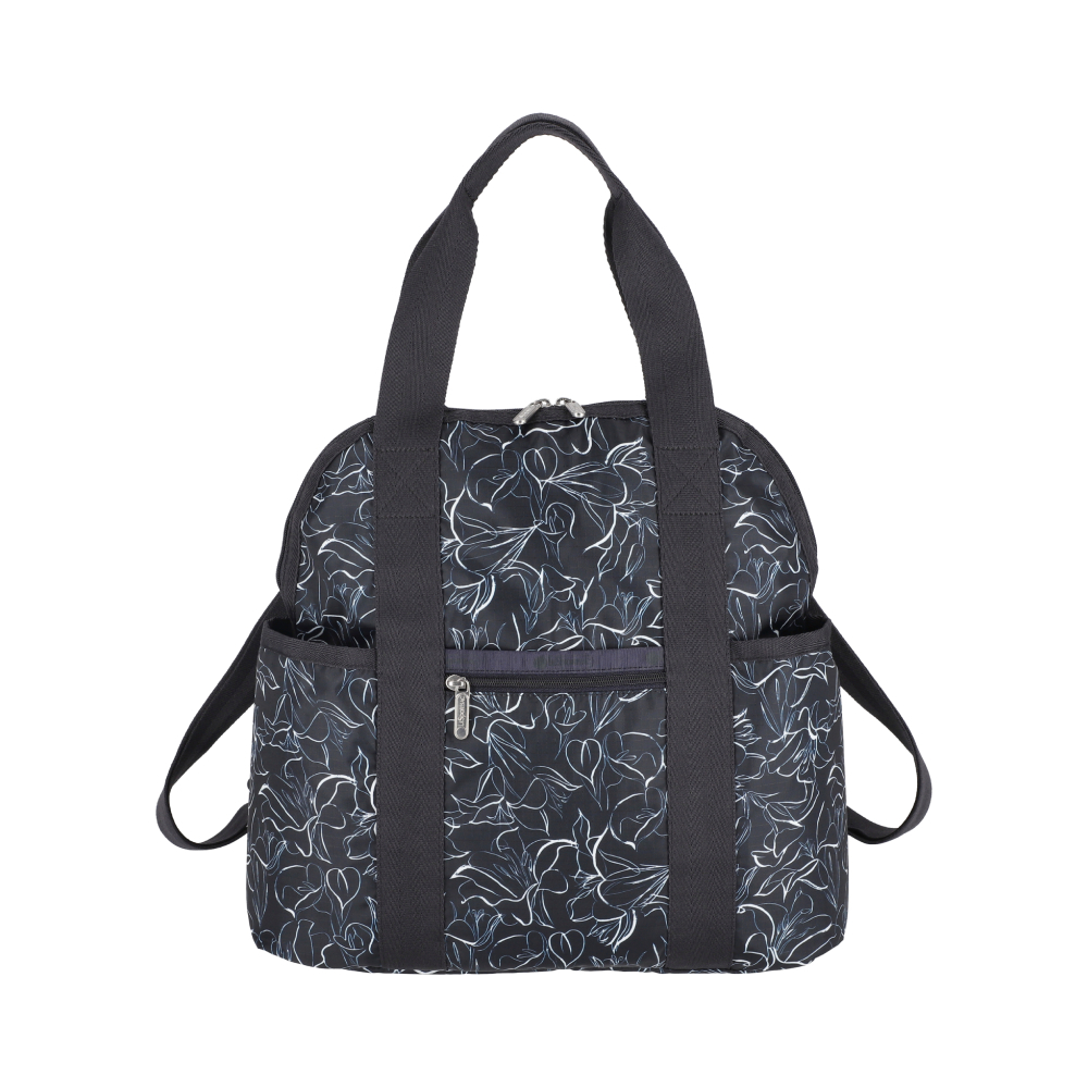 LeSportsac - DOUBLE TROUBLE BACKPACK 兩用後背包 - 深藍寫意花繪
