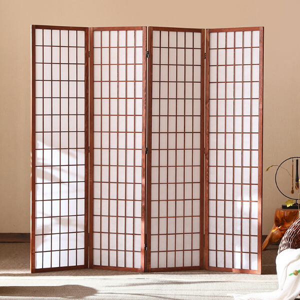 Popular wood furniture (4 pieces in total) Office screen, entrance partition, living room screen [brown without picture], 4 pieces in total, 180x43cmx4 pieces