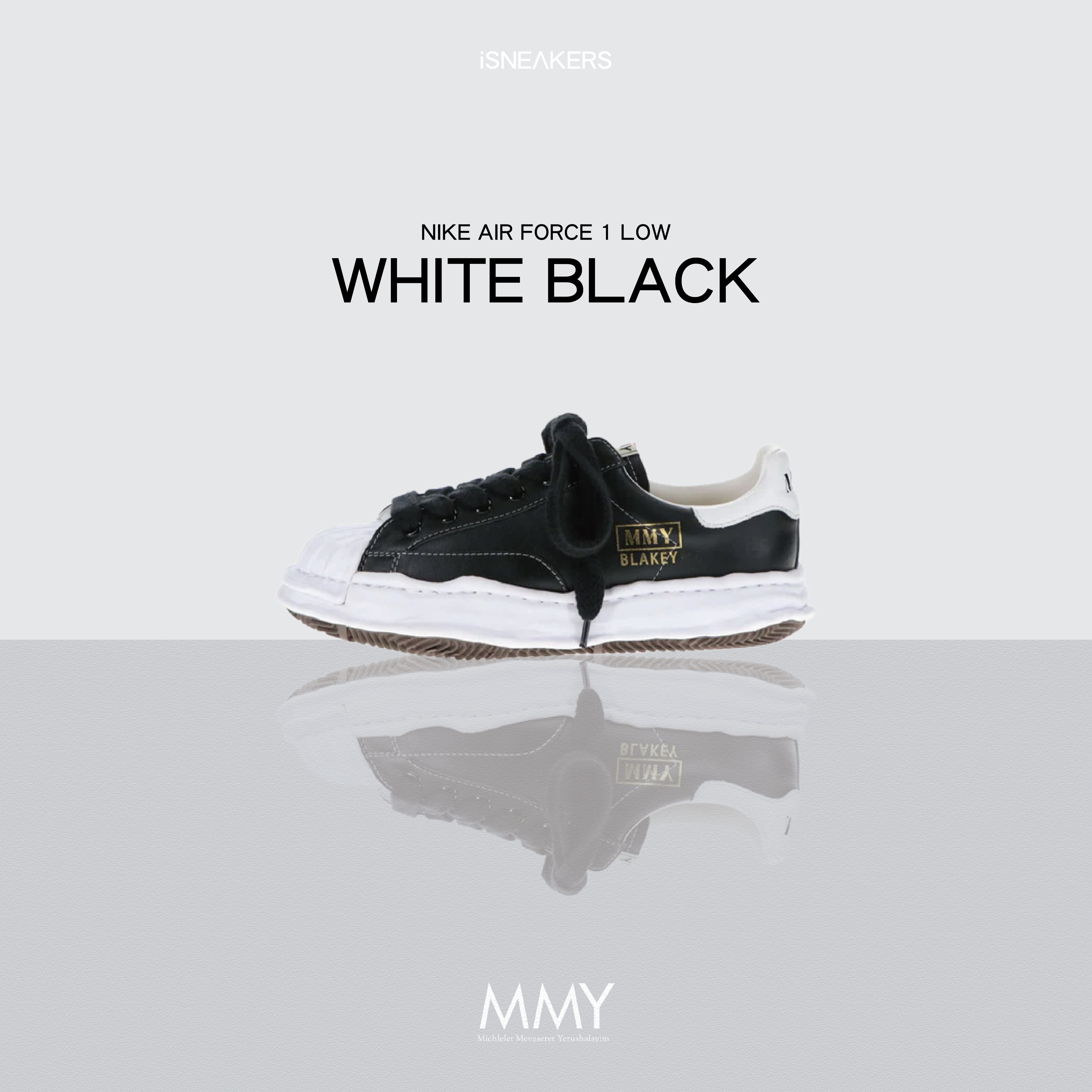 iSNEAKERS | Maison Mihara Yasuhiro Blakey "White Black" 三原康裕 MMY 皮革黑 A06FW702