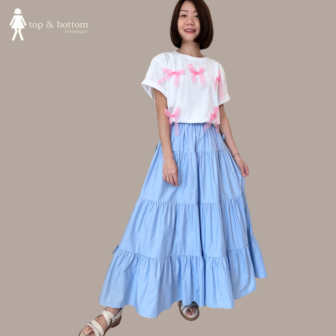 S/SLEEVE 3D RIBBON TEE