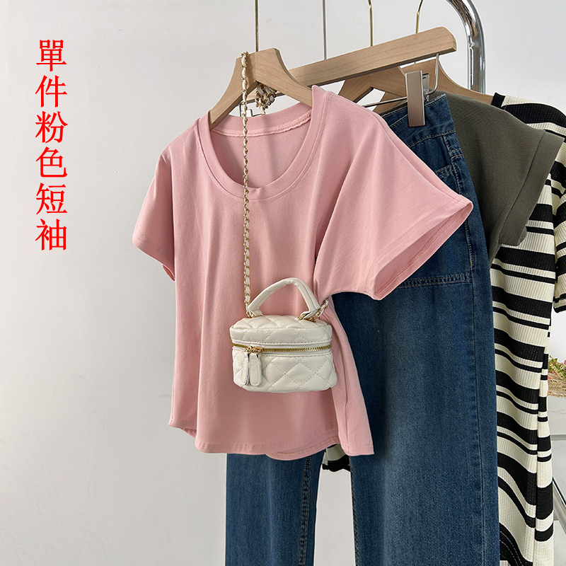 Hot selling retro right shoulder short sleeves (pink sizes S-XL) (please contact customer service to confirm the delivery size after placing the order)