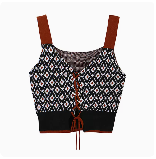 Small camisole (black straps) (one size)