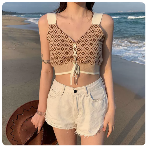 Wear a small camisole (apricot strap) (one size)