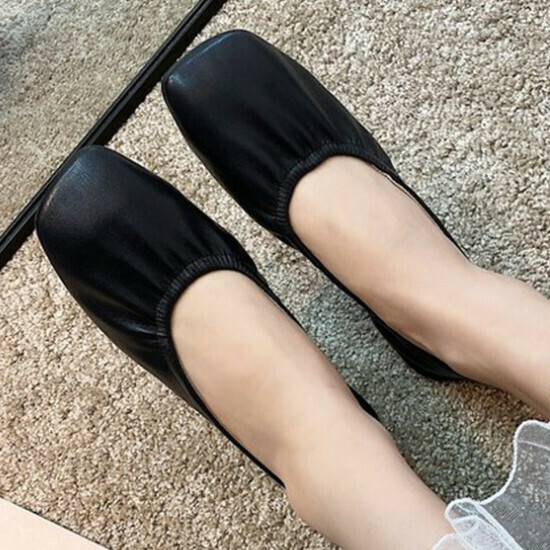 熱賣方頭簡約淺口單鞋【黑色】【35-40碼】（下單後請聯絡客服確認發貨尺碼）
