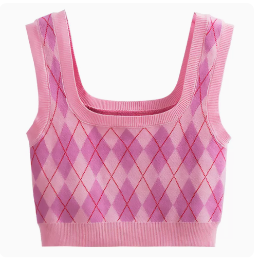 Wear a small camisole (pink rhomb) (one size)