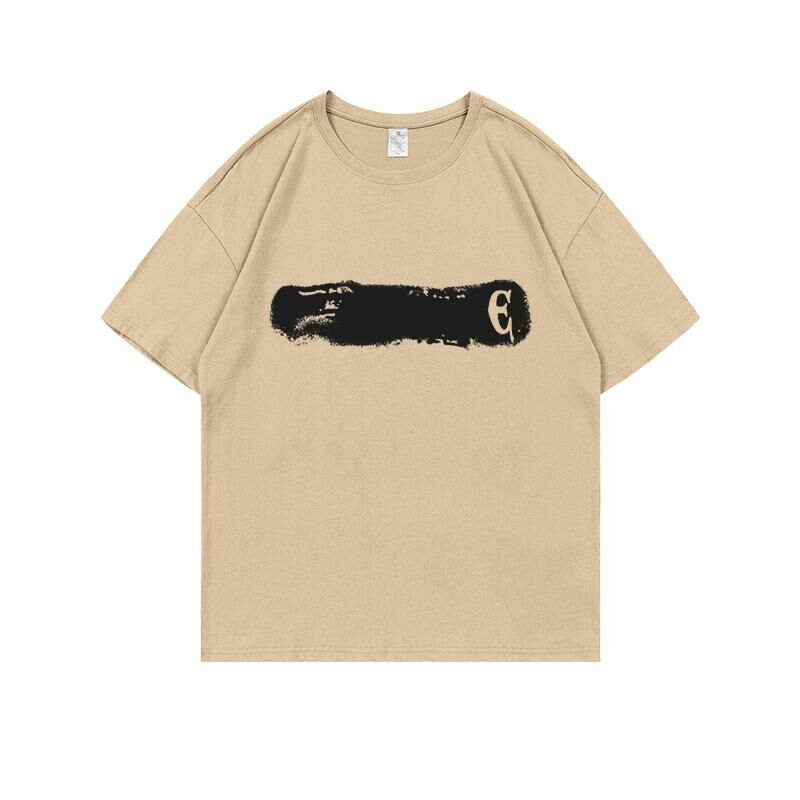 Loose short-sleeved T-shirt (S-4XL khaki) [Please contact customer service to confirm the shipping size after placing an order] 