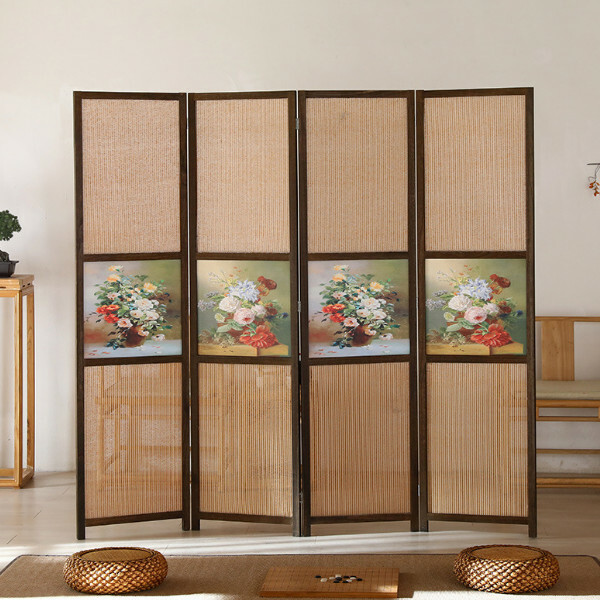 熱推木藝傢具(共4片) 辨公室屏風 玄關分隔 客廳屏風【圖案1】共4片 180x45cmx4片