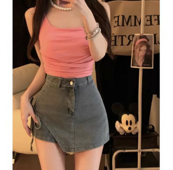 Summer Beauty Strap Chest Padded Vest (Cherry Blossom Pink) [One Size]