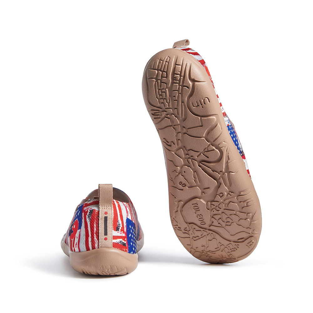 【 Uin 】西班牙原創設計 | 塗鴉星條旗 女鞋 彩繪鞋 休閒鞋 懶人鞋