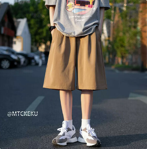 Wide-leg casual shorts (khaki M-3XL) (contact customer service to confirm shipping size after placing an order)