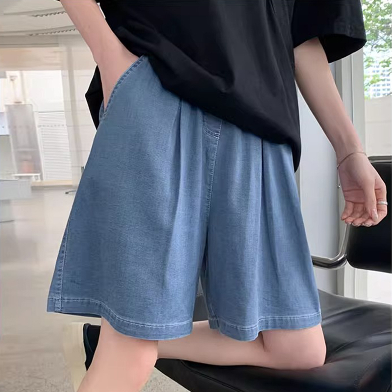 Hot selling high-waisted loose denim shorts (dark blue S-XL) (please contact customer service to confirm the delivery size after placing the order)