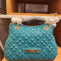 [S] LOVE MOSCHINO JC4320PP0FLA0850 BORSA QUILTED CHAIN BAG PU,GREEN, 8058055499326 (SLM293)