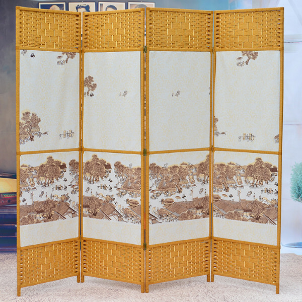 熱推木藝傢具(共4片) 辨公室屏風 玄關分隔 客廳屏風【圖案15】共4片 180x50cmx4片【雙面圖】