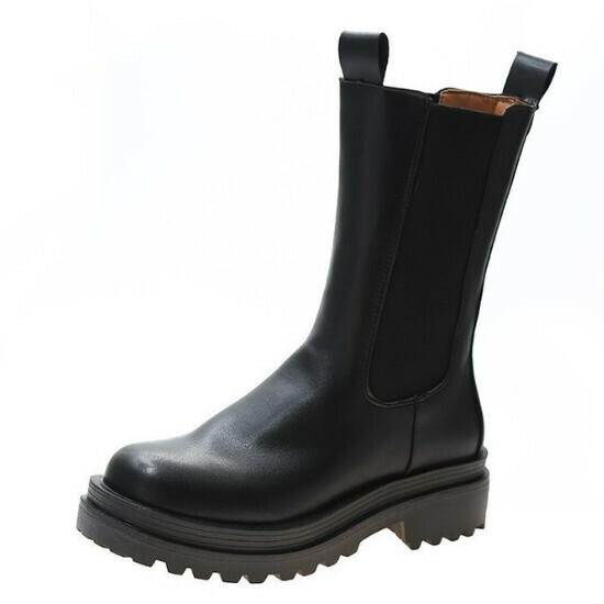熱賣粗跟中筒靴【黑色】【35-40碼】（下單後請聯絡客服確認發貨尺碼）